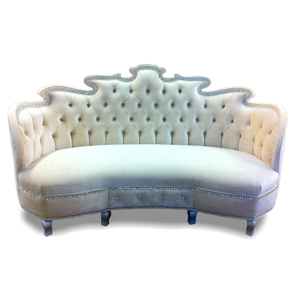 Haute House Home Alexander 84 Velvet Curved Armless Sofa