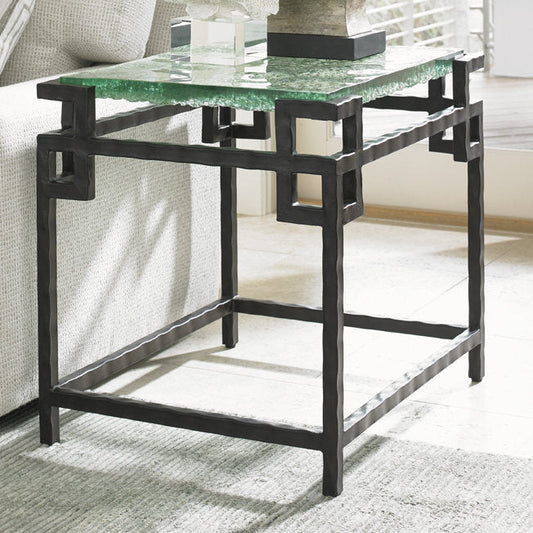 Island Fusion Hermes Reef Glass Top End Table