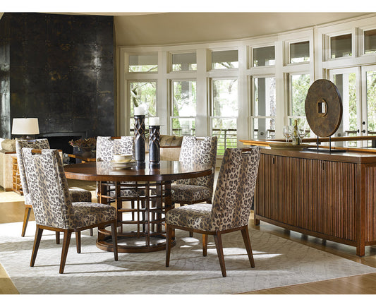Island Fusion Meridien Round Dining Table with Wooden Top