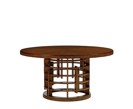 Island Fusion Meridien Round Dining Table with Wooden Top