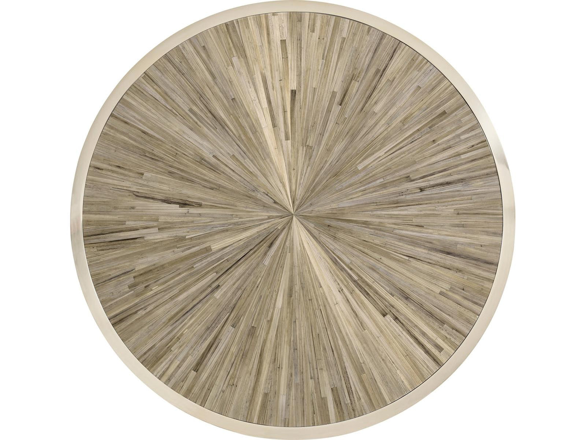 JC Modern Round Wood Natural Straw Coffee Table