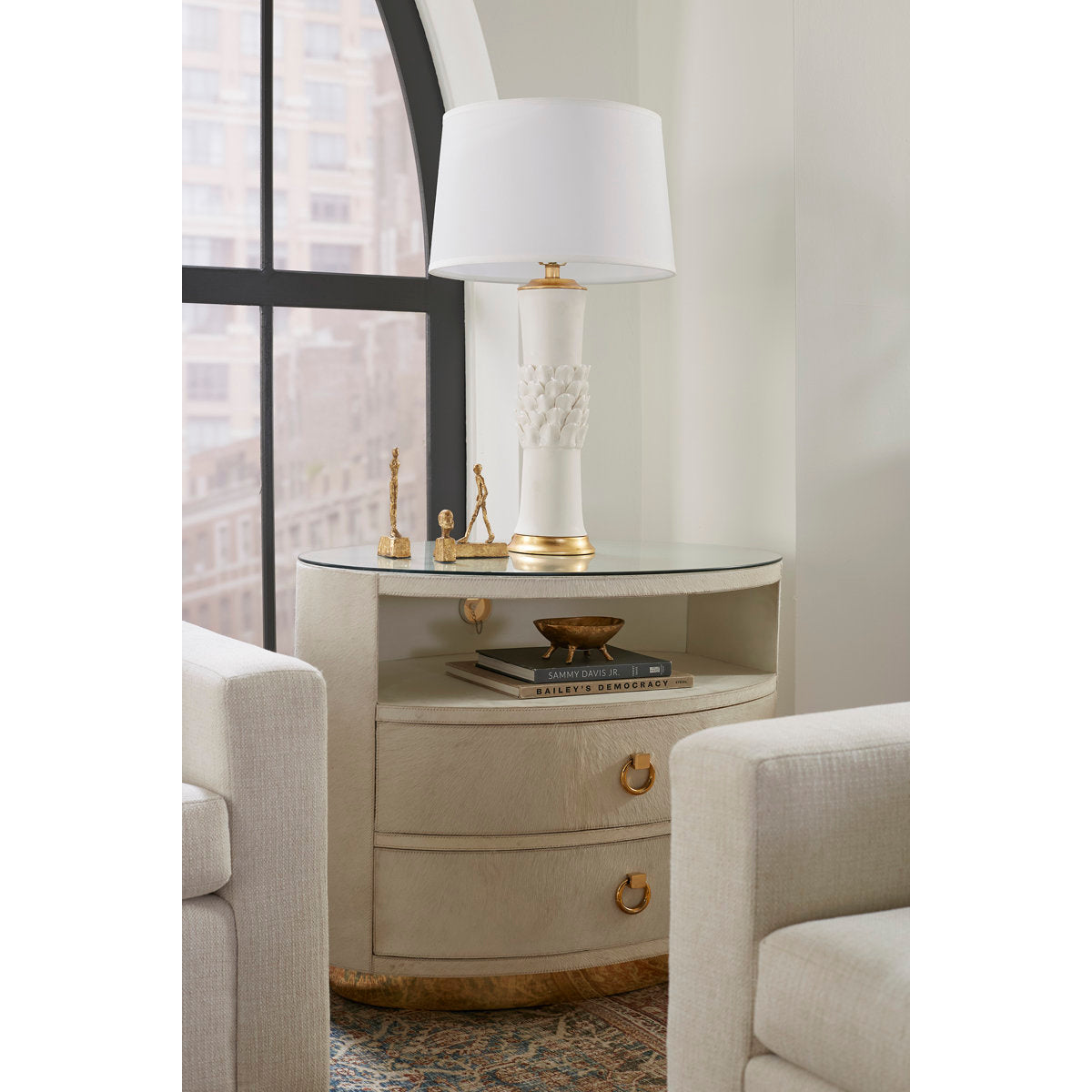 Julius Drum 2 Drawer End Table
