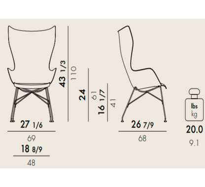 Kartell Kwood Lounge Chair