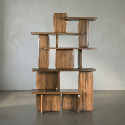 Kilimanjaro Solid Wood Geometric Bookcase