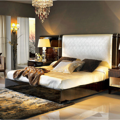 King Solid Wood and Upholstered Low Profile Standard Bed