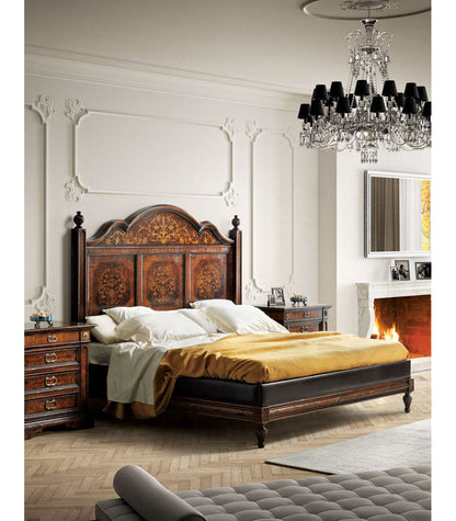 King Solid Wood and Upholstered Standard Bed
