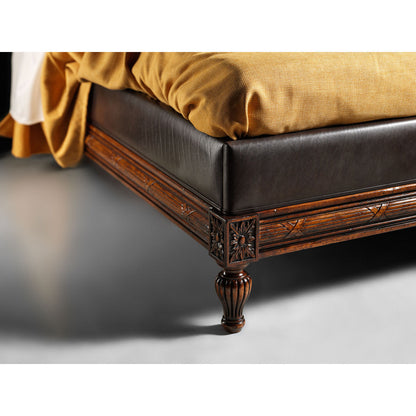 King Solid Wood and Upholstered Standard Bed