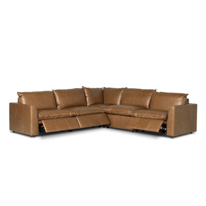 Four Hands Kosa Power Recliner 5Pc Sectional Sonoma Chestnut