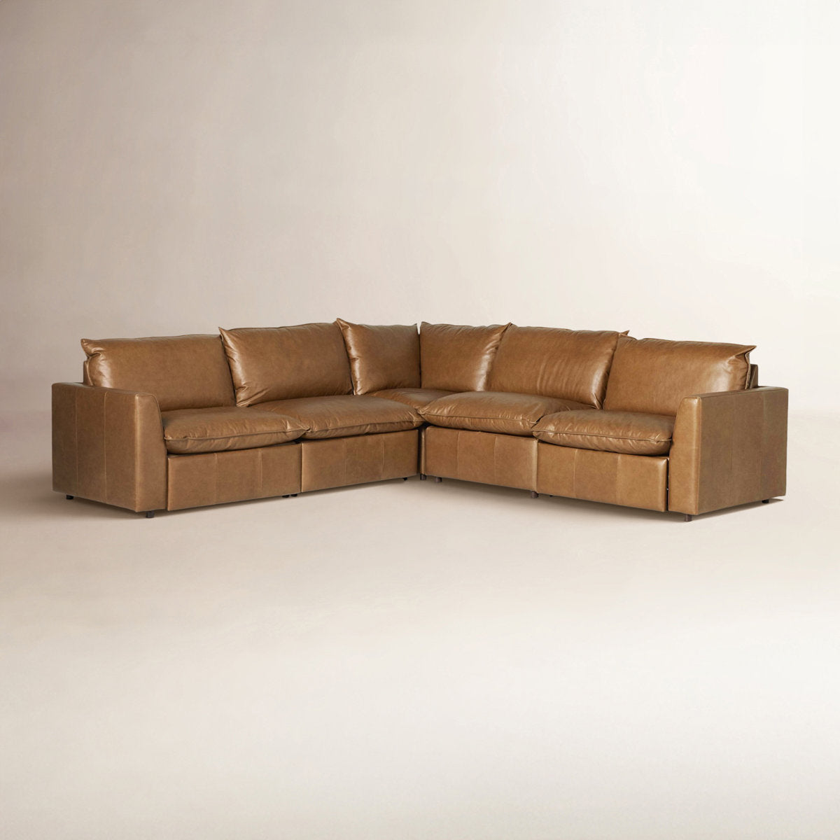 Four Hands Kosa Power Recliner 5Pc Sectional Sonoma Chestnut