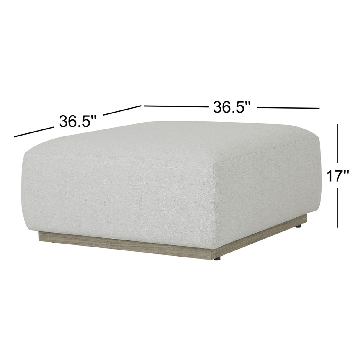 Four Hands Lenox Outdoor Ottoman Piece Saddle Brown