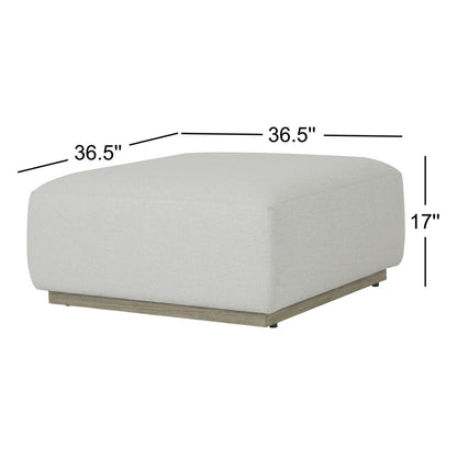 Four Hands Lenox Outdoor Ottoman Piece Saddle Brown