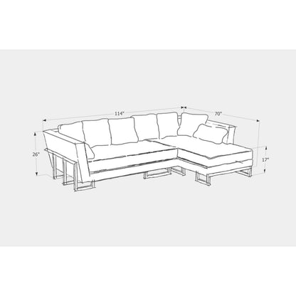 Artless Lrg 114 Wide Sofa Chaise
