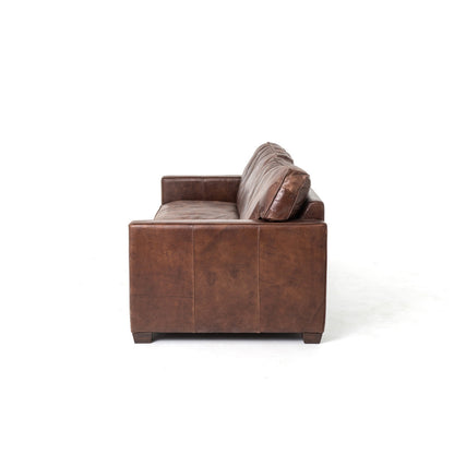 Four Hands Larkin 88 Wide Genuine Leather Square Arm Convertible Sofa