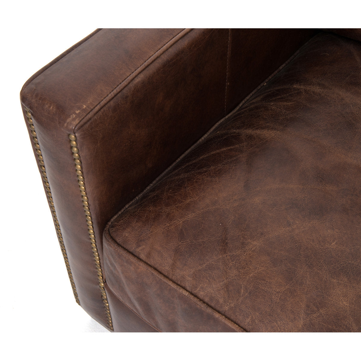 Four Hands Larkin 88 Wide Genuine Leather Square Arm Convertible Sofa