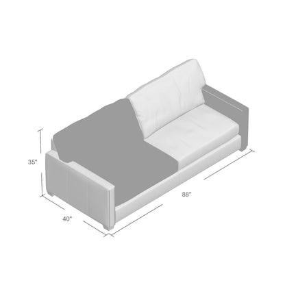 Four Hands Larkin 88 Wide Genuine Leather Square Arm Convertible Sofa