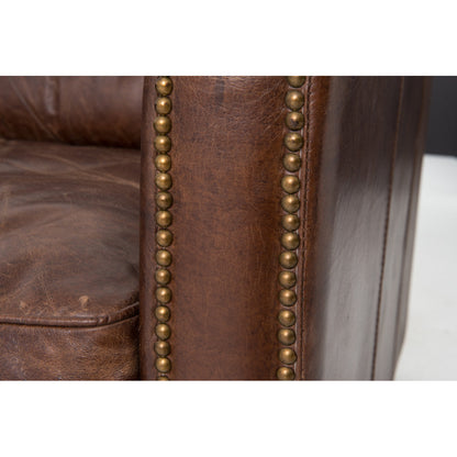 Four Hands Larkin 88 Wide Genuine Leather Square Arm Convertible Sofa
