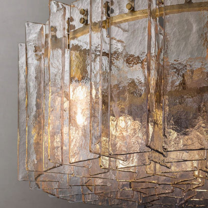 Lattice Glass Round Chandelier 48"