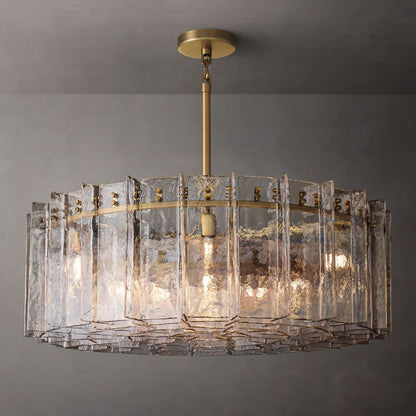 Lattice Glass Round Chandelier 37"