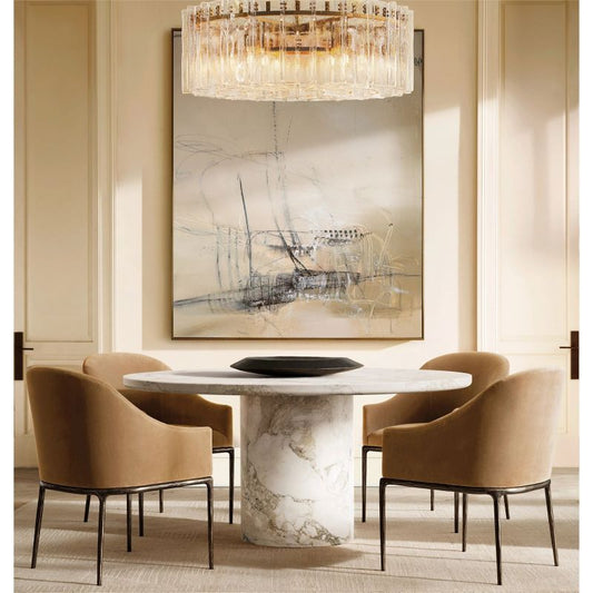 Lattice Glass Round Chandelier 48"