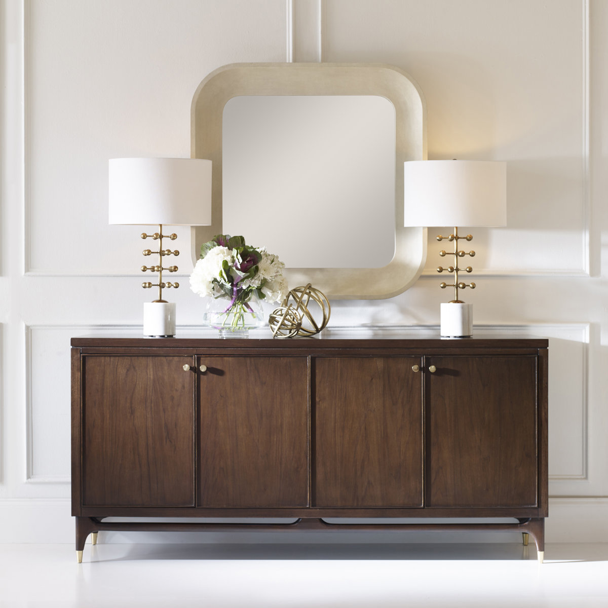 Ambella Lawrence Solid Wood 4 Door Accent Cabinet