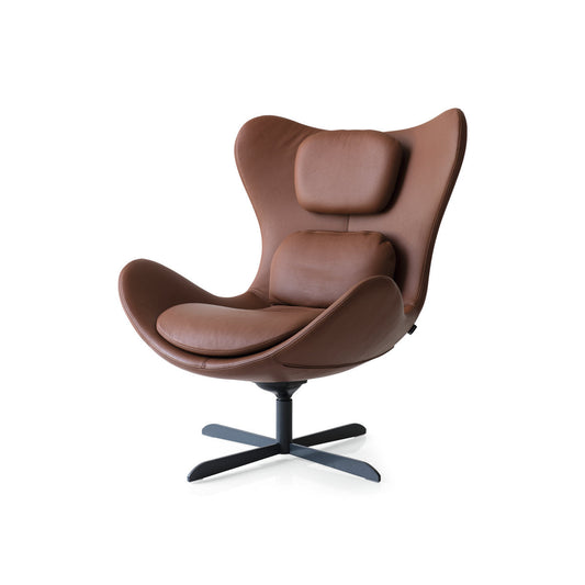Lazy Leather Swivel Lounge Chair Chair with Ottoman