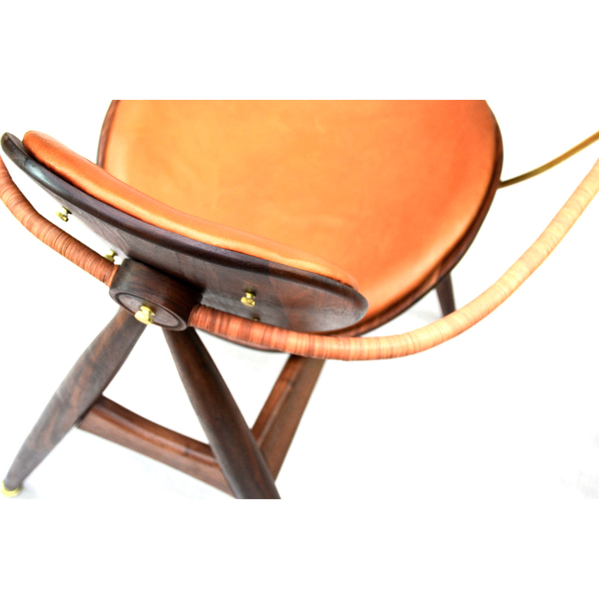 Janosi Design Leather King Louis Back Arm Chair In Walnut
