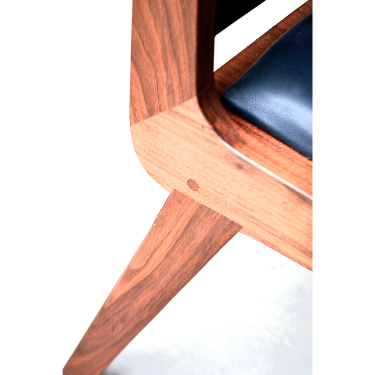 Janosi Design Leather Solid Wood Ladder Back Side Chair In Brown