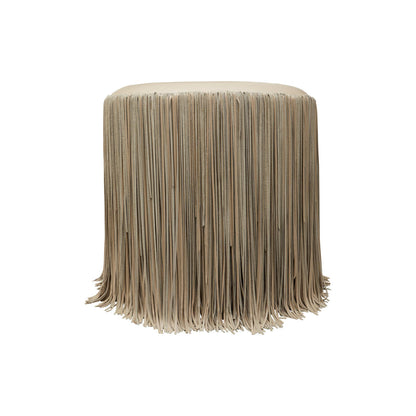 Leather Fringe Swivel Occasional Chair