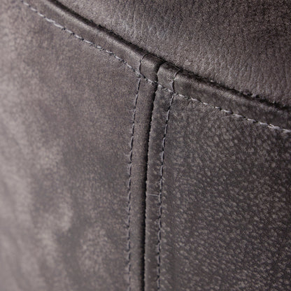 Leather Ostrich Fluff Pouf