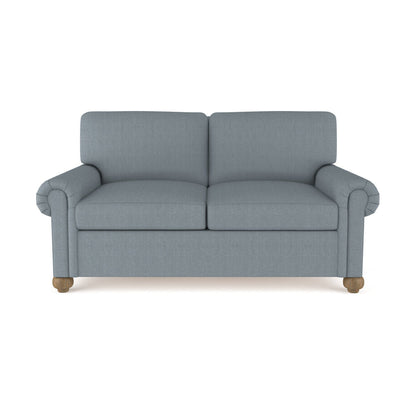 Tandem Arbor Leroy Rolled Panel Arm Loveseat With Bun Feet
