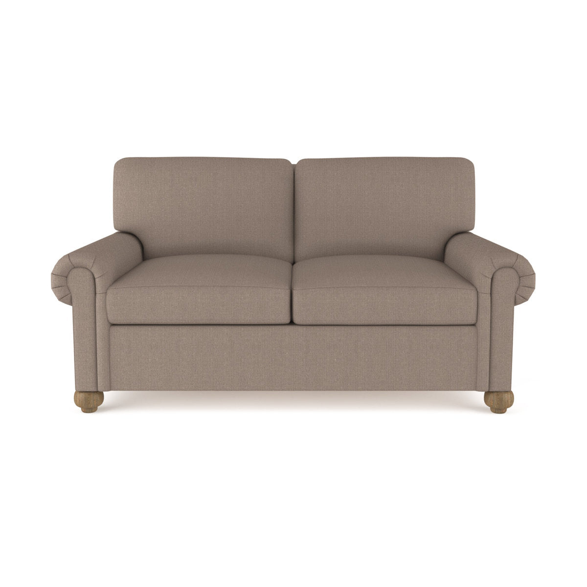 Tandem Arbor Leroy Rolled Panel Arm Loveseat With Bun Feet