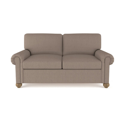 Tandem Arbor Leroy Rolled Panel Arm Loveseat With Bun Feet