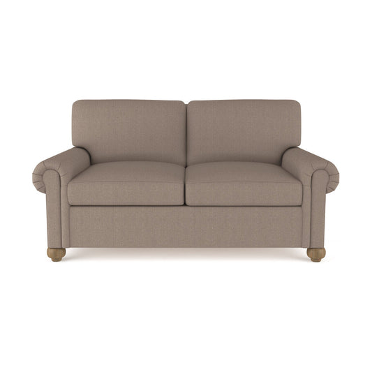 Tandem Arbor Leroy Rolled Panel Arm Loveseat With Bun Feet