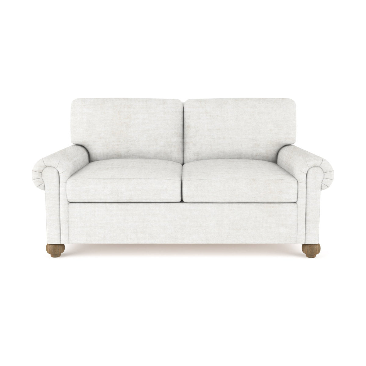 Tandem Arbor Leroy Rolled Panel Arm Loveseat With Bun Feet