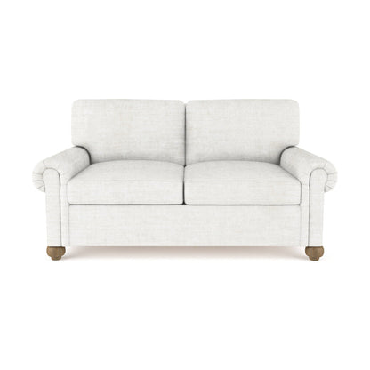 Tandem Arbor Leroy Rolled Panel Arm Loveseat With Bun Feet