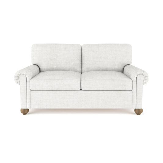 Tandem Arbor Leroy Rolled Panel Arm Loveseat With Bun Feet
