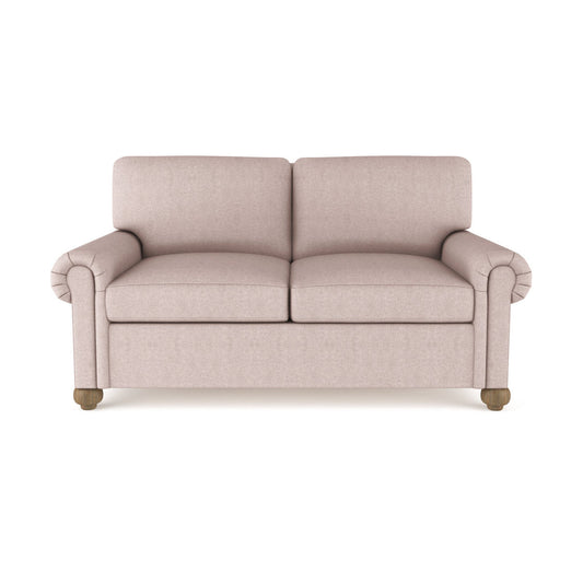 Tandem Arbor Leroy Rolled Panel Arm Loveseat With Bun Feet