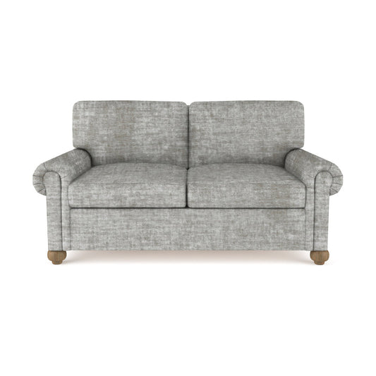 Tandem Arbor Leroy Rolled Panel Arm Loveseat With Bun Feet
