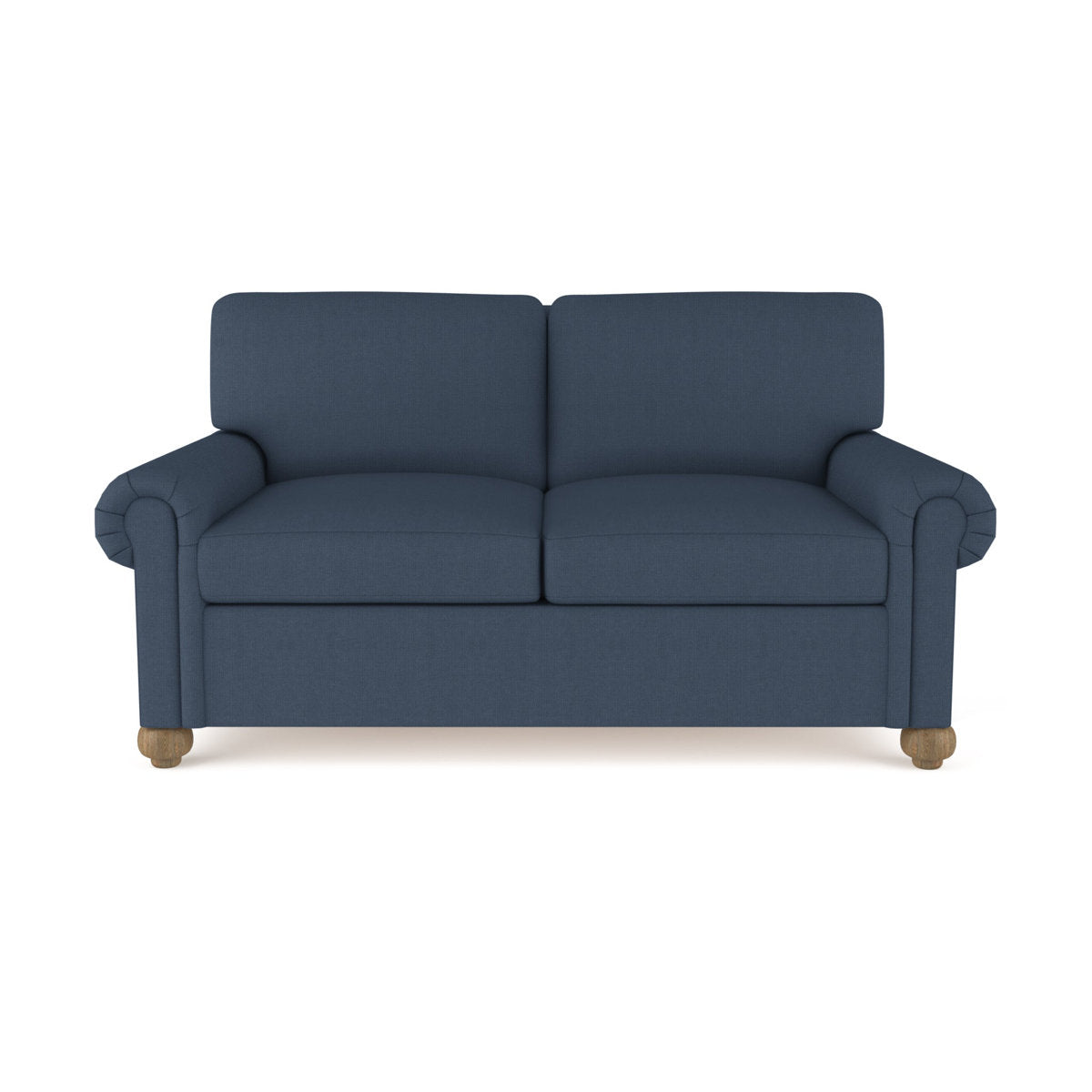 Tandem Arbor Leroy Rolled Panel Arm Loveseat With Bun Feet
