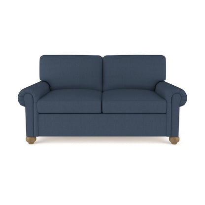Tandem Arbor Leroy Rolled Panel Arm Loveseat With Bun Feet