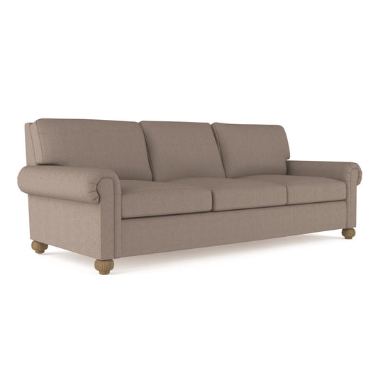 Leroy Rolled Panel-Arm Sofa with Bun Feet