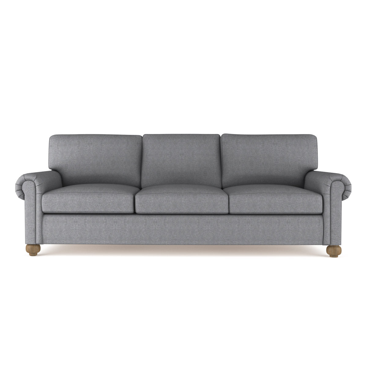 Leroy Rolled Panel-Arm Sofa with Bun Feet