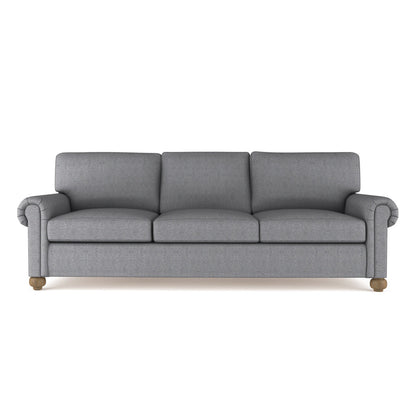 Leroy Rolled Panel-Arm Sofa with Bun Feet