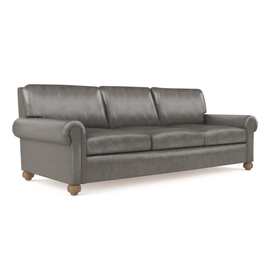 Leroy Rolled Panel-Arm Sofa with Bun Feet