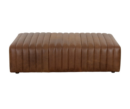 Lewin Ottoman - Square - Lucia Tobacco Leather