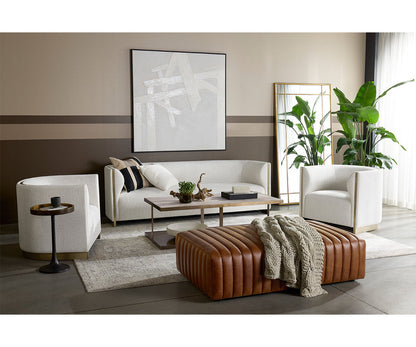 Lewin Ottoman - Square - Lucia Tobacco Leather