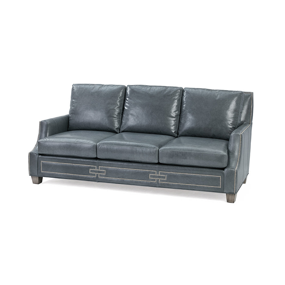 Massoud Furniture Lola 90 Genuine Leather Recessed Arm Sofa