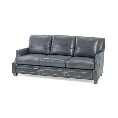 Massoud Furniture Lola 90 Genuine Leather Recessed Arm Sofa