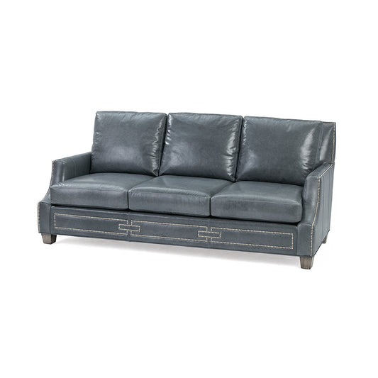Massoud Furniture Lola 90 Genuine Leather Recessed Arm Sofa