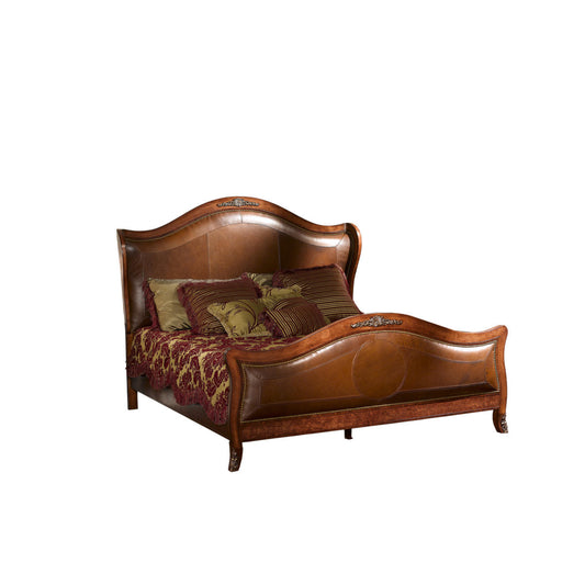 Louis Leather Wingback Bed